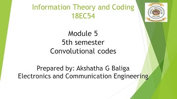 VTU ITC 18EC54 M5 L1 Convolutional code