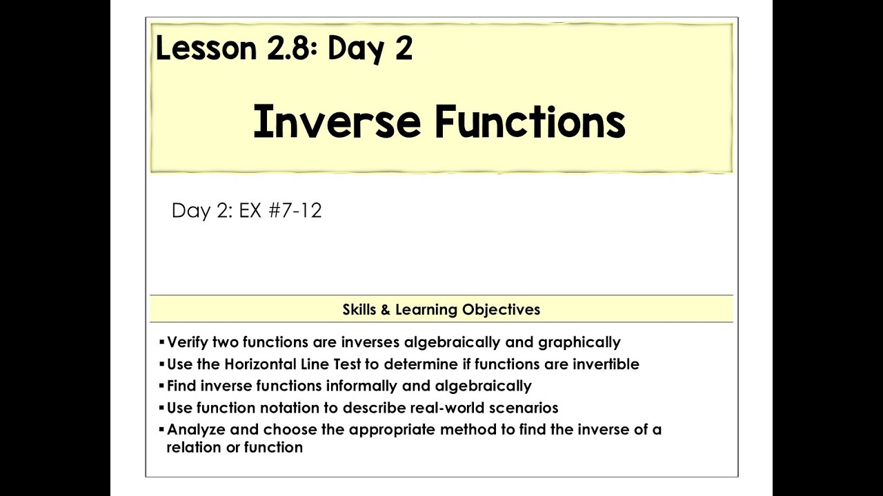 2.8-B Inverse Functions Video
