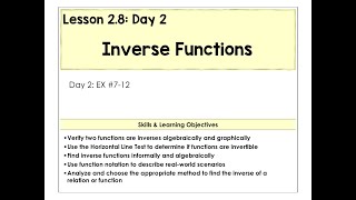 2.8-B Inverse Functions Video