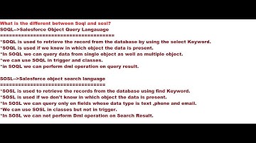 Salesforce Interview Question.What is the Different Between SOQL And SOSL.