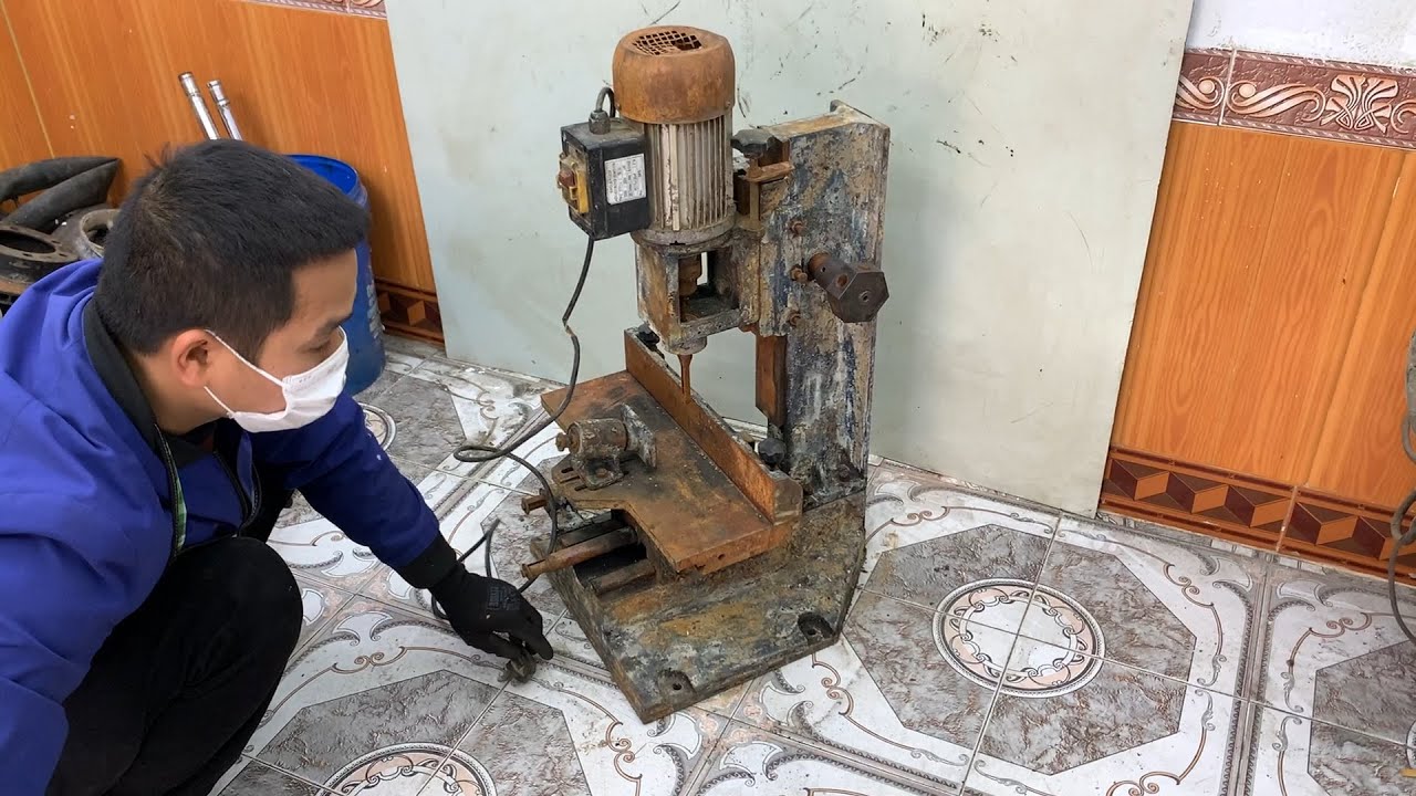 Restoration Antique Hand Operated Chisel Mortising Machine Fully