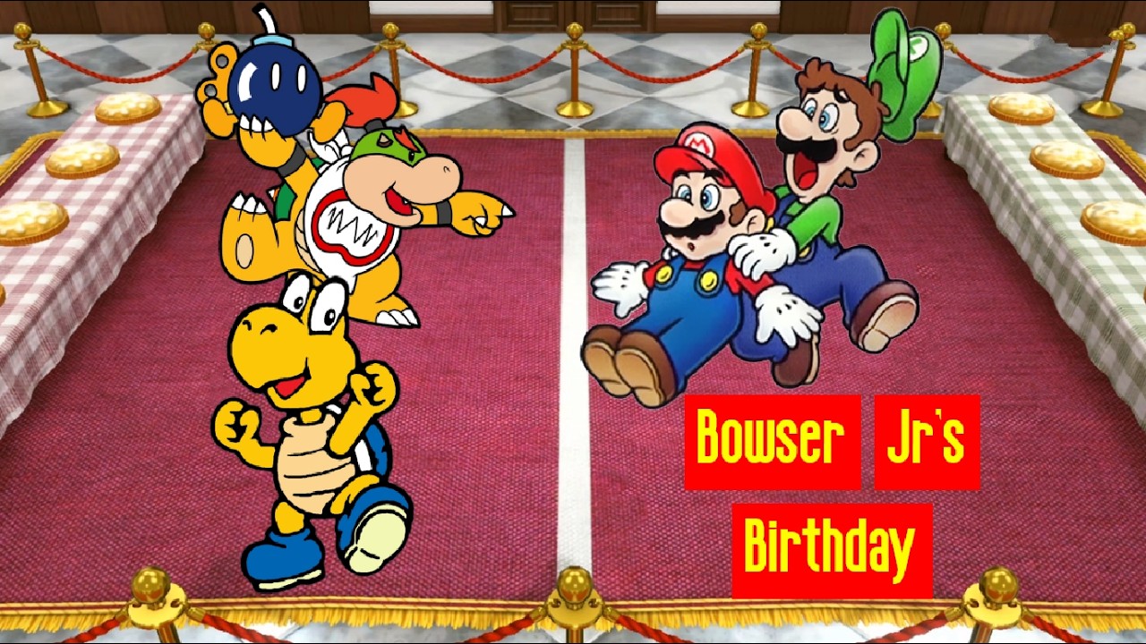 Keaton Koopa Plays: Super Mario Party for Bowser Jr's Birthday - Keaton & Bowser Jr VS Mario & Luigi