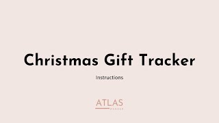 CHRISTMAS GIFT TRACKER - Instructions