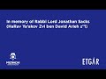 In memory of Rabbi Lord Jonathan Sacks