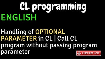 IBM i, AS400 Tutorial, iSeries, System i - Handling of OPTIONAL PARAMETER in CL | parameter passing