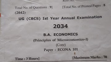 Hpu B.A 1st year Principal of Microeconomic-1 (ECONA 101) question paper 2022#hpu #hpushimla