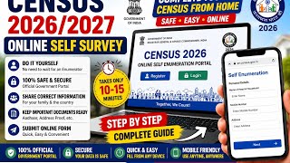 Census 2026/2027 Online Self Survey | Ghar Baithe Khud Apna Census Kaise Kare | Step By Step Guide