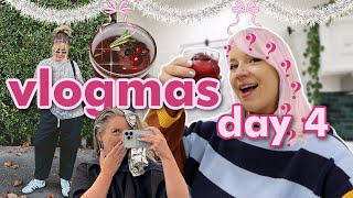 new hair transformation!!! &amp; making a GLITTERY holiday mocktail! | vlogmas day 4