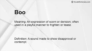 Boo Meaning