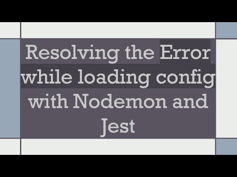 Resolving the Error