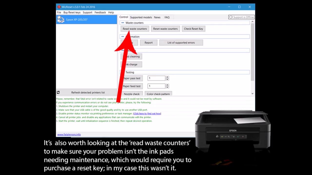 Epson Expression Home XP205/207 etc / FATAL ERROR / ALL LIGHTS