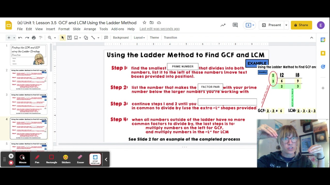 (6) Unit 1: Lesson 3.4 NOTES GCF and LCM Using the Ladder Method - YouTube