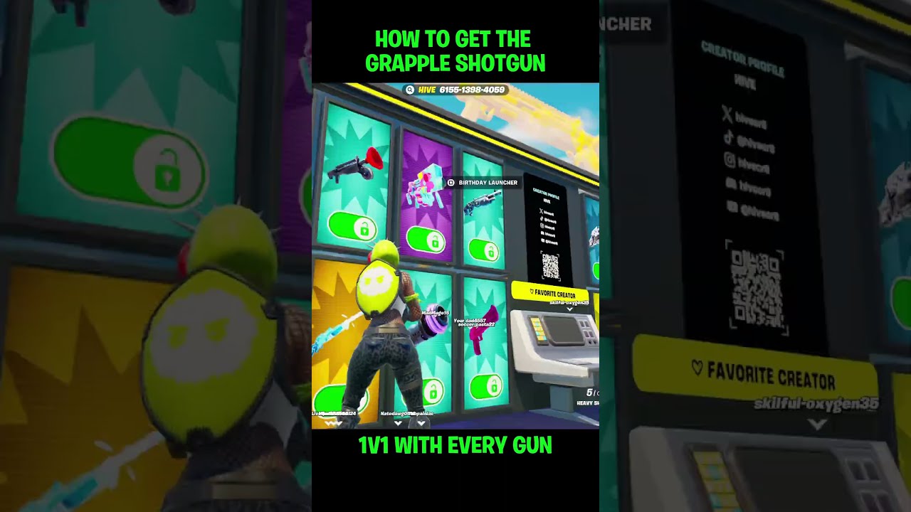 HOW TO UNLOCK THE GRAPPLE GUN IN 1V1 WITH EVERY 
