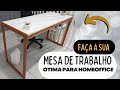 MESA HOME OFFICE A Mesa de trabalho mais fácil de FAZER que você já viu / como fazer mesa de madeira