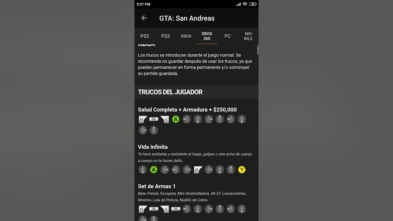 Todos los trucos de GTA San Andreas para Xbox 360 - Liga de Gamers