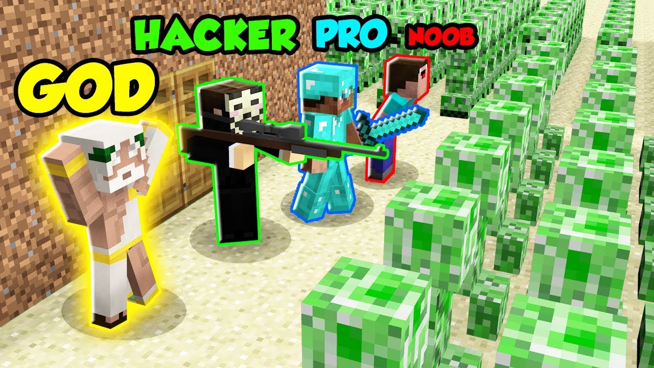 Minecraft Battle NOOB vs. PRO vs. HACKER vs. GOD: CREEPER 
