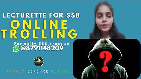 SSB Lecturette Topic | Online Trolling |#271 |Daily Lecturette Practice|SSB INTERVIEW