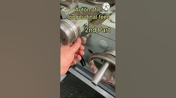 lathe machine automatic cutting feed setting process automatic longitudinal feed #shorts