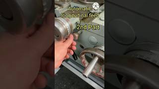 lathe machine automatic cutting feed setting process automatic longitudinal feed #shorts
