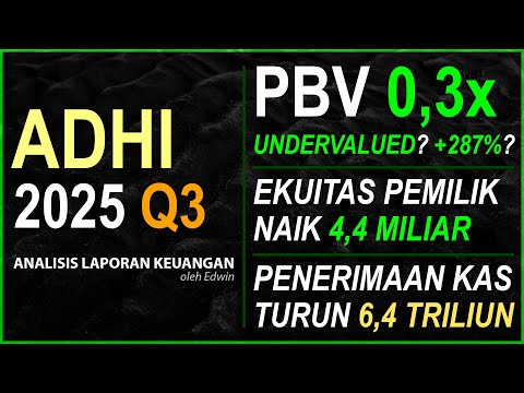 Saham ADHI 2025 Q3 Undervalued? PBV 0,3x Ekuitas Pemilik Bertumbuh tapi Penerimaan Kas Turun!