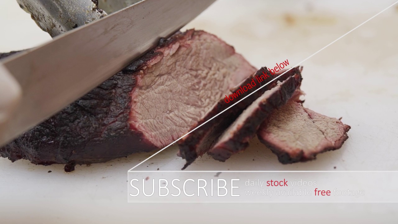 Slos Meat meat slice slo-mo - STOCK FOOTAGE - STOCK VIDEO - YouTube