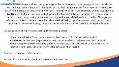 Unified Technologies is Growing