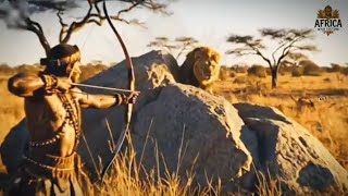 Hadzabe Hunter Faces A Lion Real African Survival Moments Africa Wild Culture
