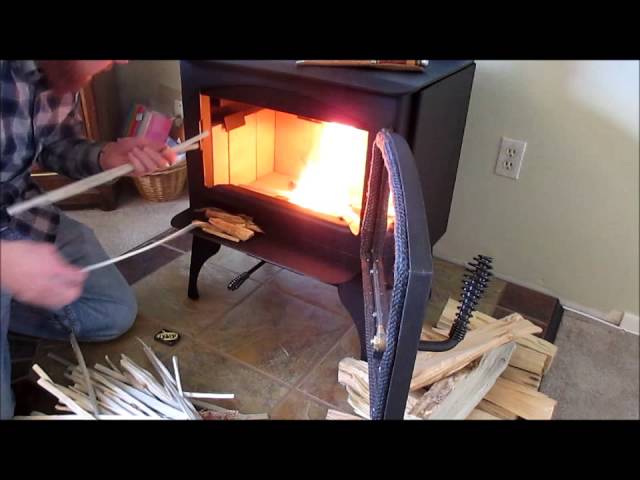 New Wood Burning Stove Lopi Republic 1250 First Burn - YouTube