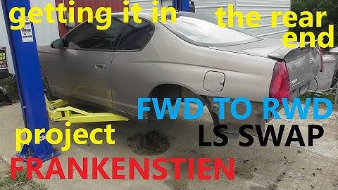 the rear end gets it LS 5.3 4l80e swap fwd to rwd conversion 06 monte project frankenstien 2