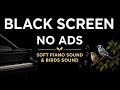 Black Screen Soft Piano & Birds Sound | No Ads | Relaxing Sleep Music