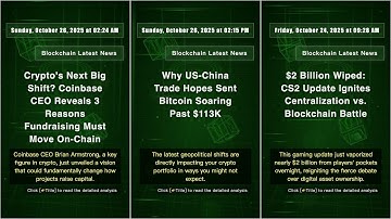 Blockchain News: Monday, October 27, 2025 at 01:27 AM #QixNewsCrypto