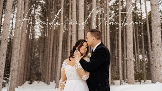 Christ-Centered Emotional Wedding with Heavy Snowfall in Minnesota
