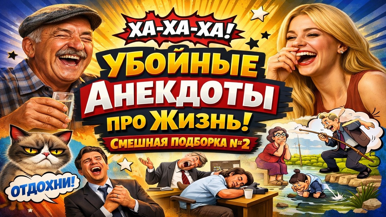 Убойно смешные анекдоты про жизнь без мата | Подборка №2