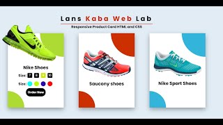 Responsive Animated Product card on Mouse Hover using Html and Css
