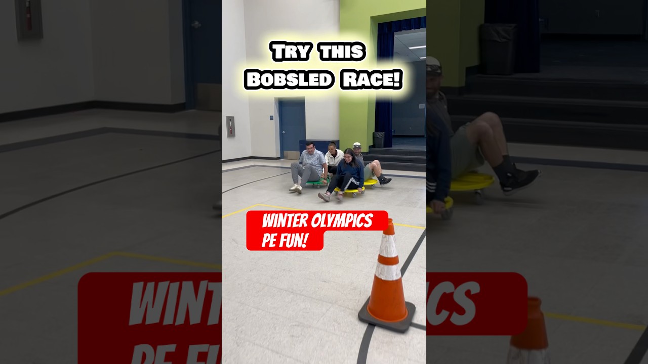 Try This Bobsled Race! Winter Olympics PE Activity! #physicaleducation #peteacher
