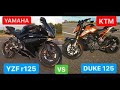 YAMHA YZF R125 vs KTM DUKE 125 0-100KM/H