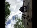 Inverted Rappell off challenge course tower