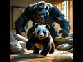 Panda's 3AM horror game turns his living room into Monster House #animatedvideo #horrorgaming #cute