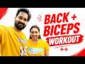 Back + Biceps Workout 💪 | Bhopal Couple Gym Vlog