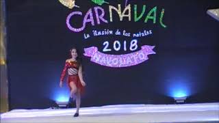 Prueba de talento de las candidatas del Carnaval 2018.