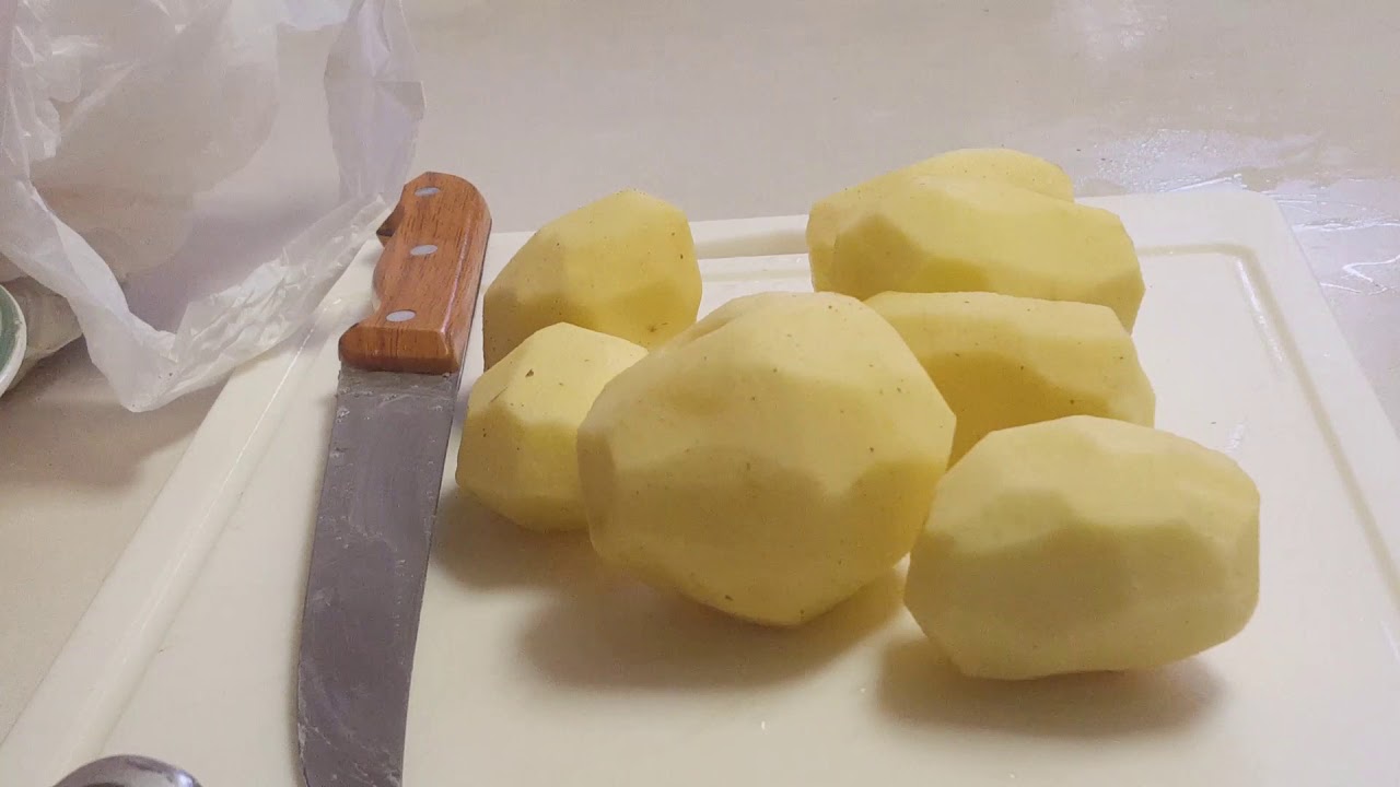 First step on frying fresh potatoes YouTube