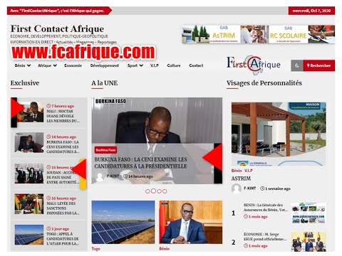 First Afrique Tv vous présente LA REVUE DES TITRES du Jeudi 08 Octobre 2020