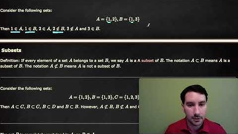 Elements and Subsets