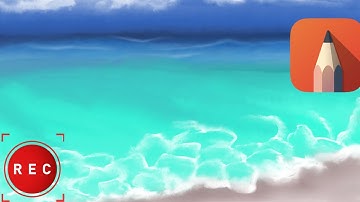 Screen record version of Drawing Seashore in Autodesk Sketchbook