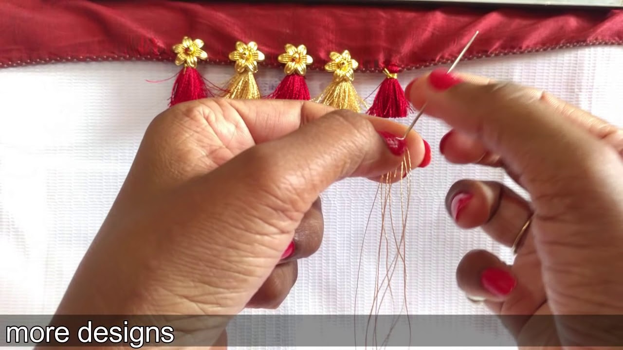 Latest saree kuchu design with flower beads I Ladies Club - YouTube