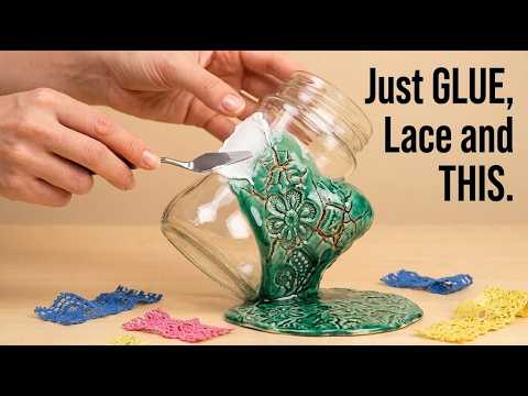 Just lace, glue and this. Creating  vintage glazed ceramics with an unexpected result