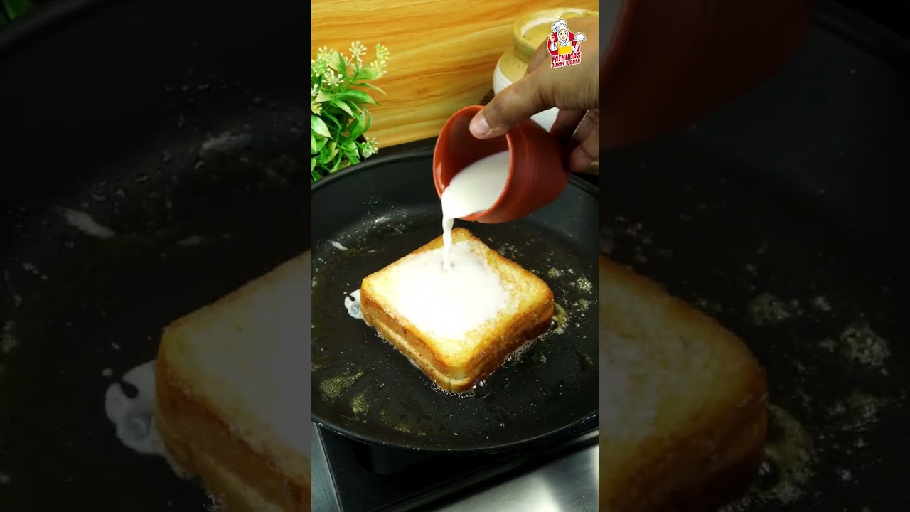 2 പീസ് ബ്രെഡും പാലും മതി 😋5 മിനിറ്റിൽ👌#shots #viral #bread #breadrecipe