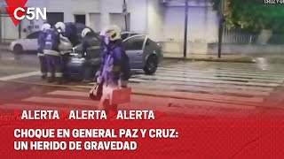 Choque Entre Dos Autos En General Paz Y Cruz: Un Herido De Gravedad