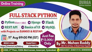 FULL STACK PYTHON Online Training @ DURGASOFT