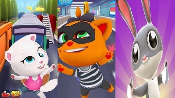 Subway Surfers VS TALKING TOM GOLD RUN Talking Angela VS Panda Panda Run  koko the robber Gameplay